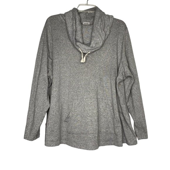 Avenue Women’s Gray Size 22 Athleticwear Cowl Neck Kangaroo Pocket Sweatshirt - Picture 2 of 10